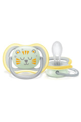 Philips AVENT Ultra Air Nachtschnuller für Babys ab 18 Monaten, leuchtet im Dunkeln, Doppelpack, Wolke/Tiger (Modell SCF376/01)