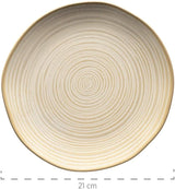 MÄSER 931818 Nottingham Vintage Series Tafelservice für 4 Personen, 12-teiliges Frühstücksservice mit unregelmäßigen runden Formen im Retro-Look, Fliese, Beige