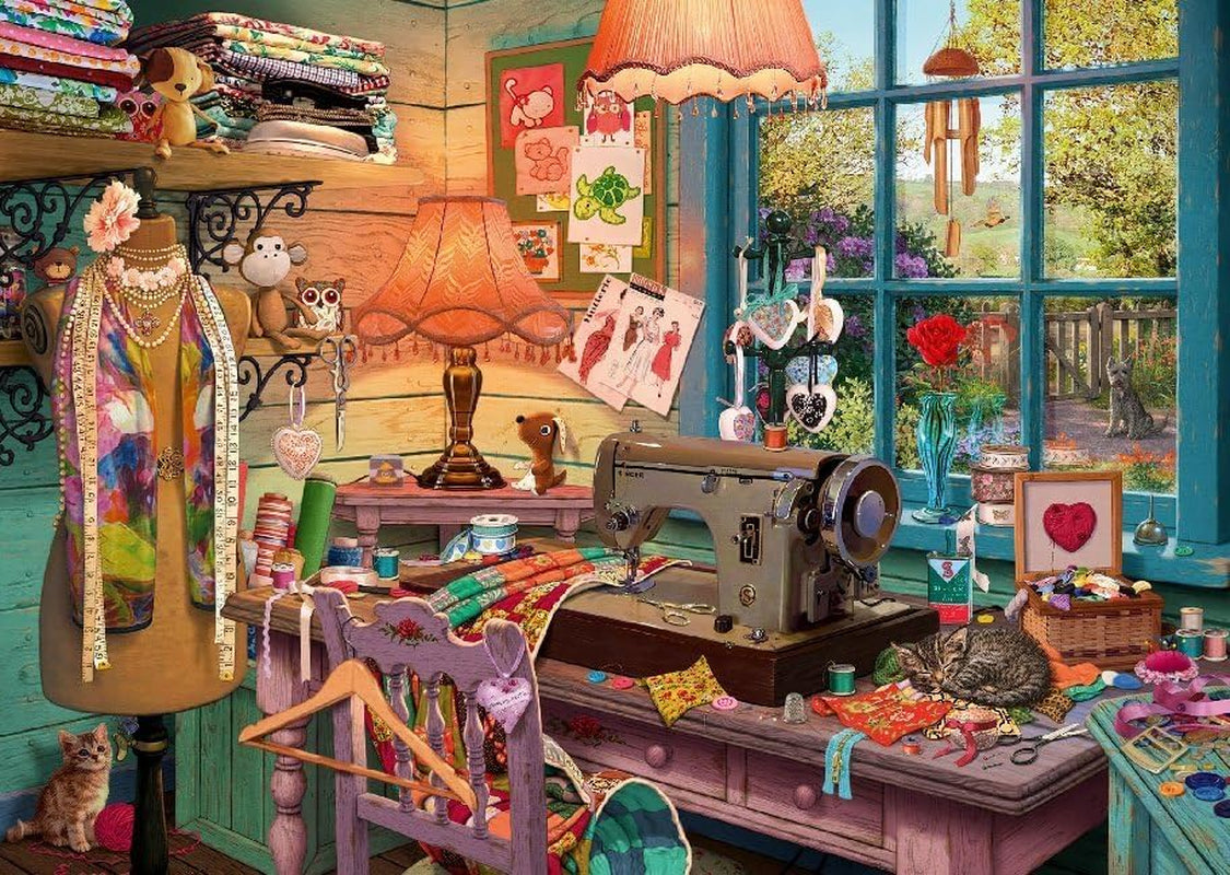 Schmidt Spiele 59654 Geheimrätsel, Im Nähzimmer, Puzzle 1000 Teile Puzzle Naty Shop