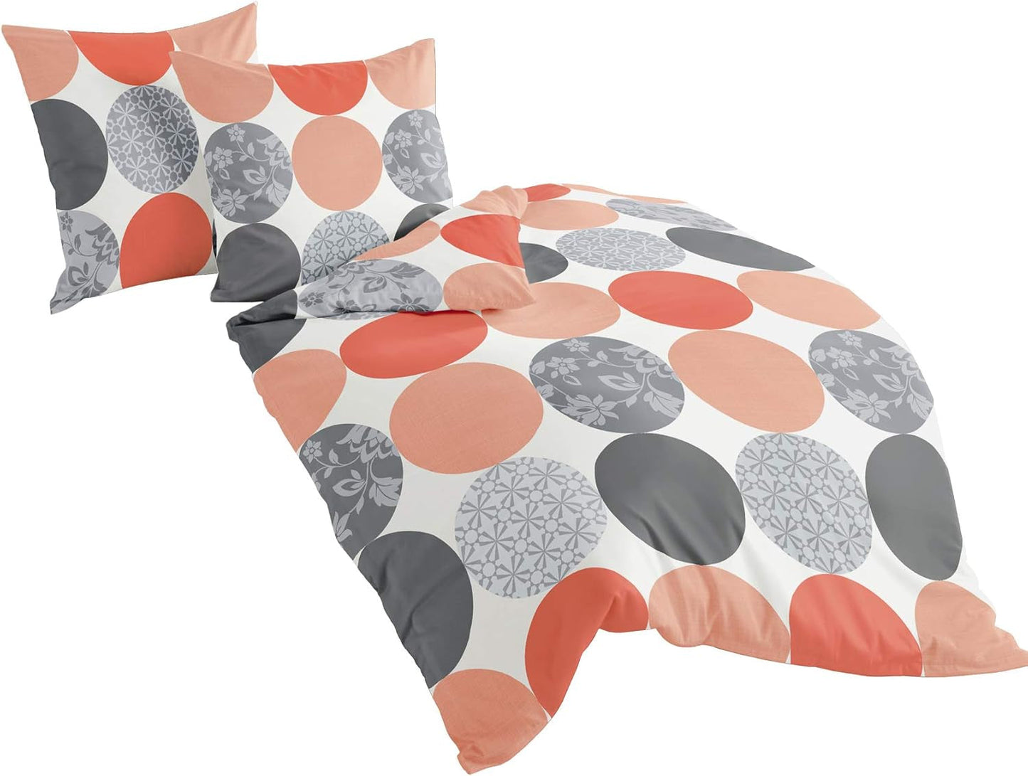 Bierbaum Bettwäsche, Mako-Satin, Designed in Germany, Modell 6383 Türkis 02, 155X220 cm + 80X80 cm, Komfortgröße Betten und Decken Besuche den Bierbaum-Store Lachs 155X220 Weitere Muster