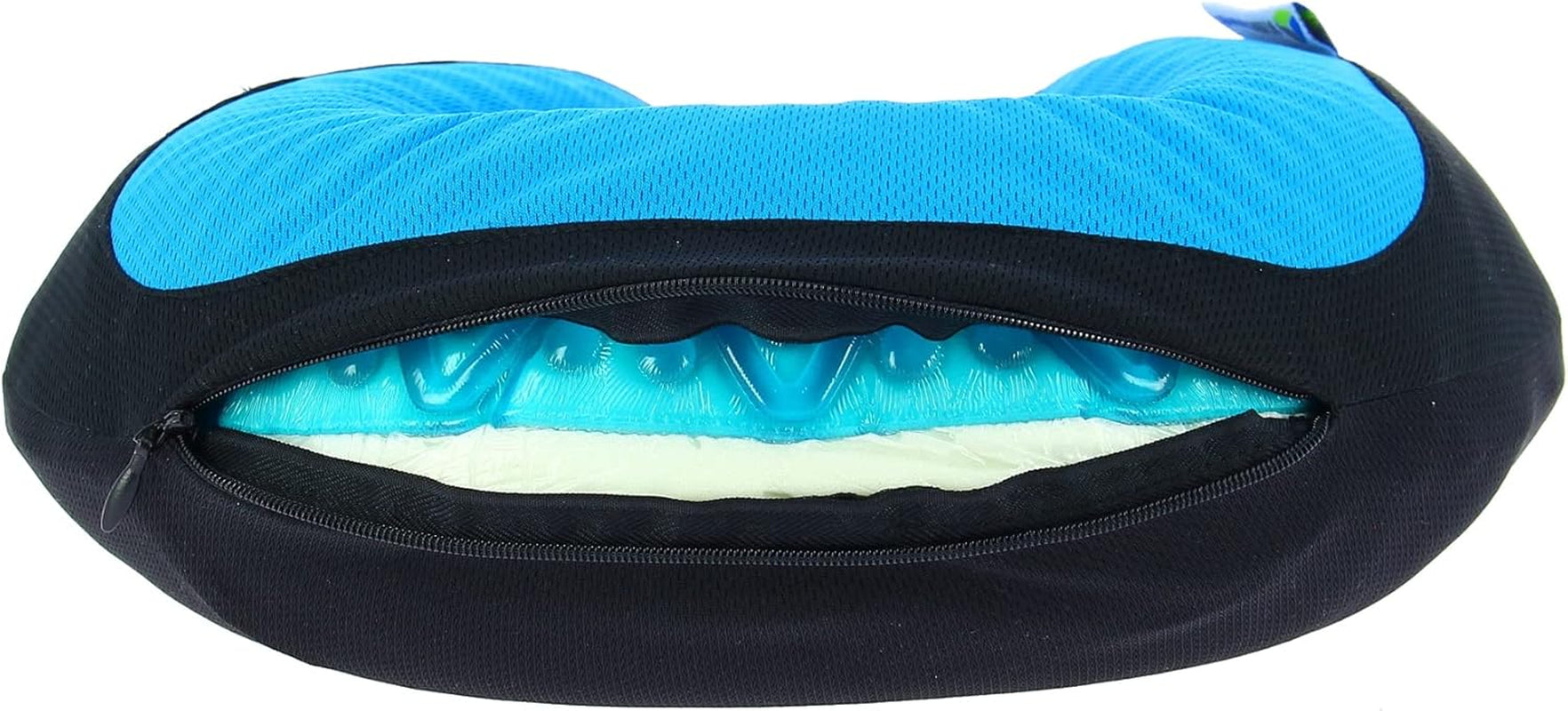 Kine Travel 169803 Gel-Nackenkissen Physiogeprüftes ergonomisches Reisekissen Schwarz & Blau Reisekissen Naty Shop