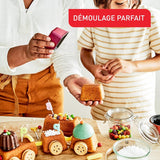 Tefal Creabake J3089304 3 Stück Brioche-Backform Antihaft-Beschichtung, Leicht Entnehmbar, Stapelbar, Einfache Ausstellung, Backform Formen und Backbleche Naty Shop