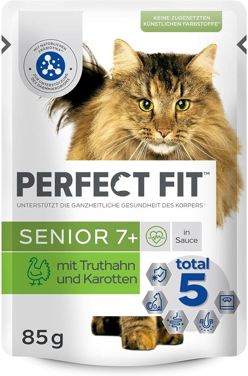 PERFECT FIT™ Senior Cat Portionsbeutel mit Truthahn und Karotten, 12 x 85 g