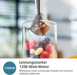 Philips 5000-Serie Stabmixer - 1200W Leistung. Promix-Technologie. LED-Geschwindigkeitsanzeiger. Stufenlose Geschwindigkeitseinstellung. Kompaktes Design. Leicht Zu Reinigen. Schwarz (HR2681/00) Küche Naty Shop