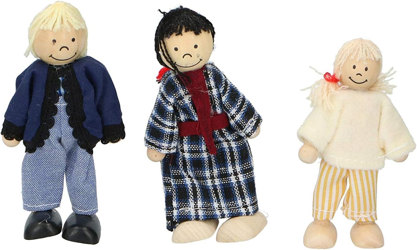 Marionetten-Holzspielzeug – Puppenhaus aus Holz mit Möbeln und Puppen – 11 Stück Puppenhäuser Naty Shop