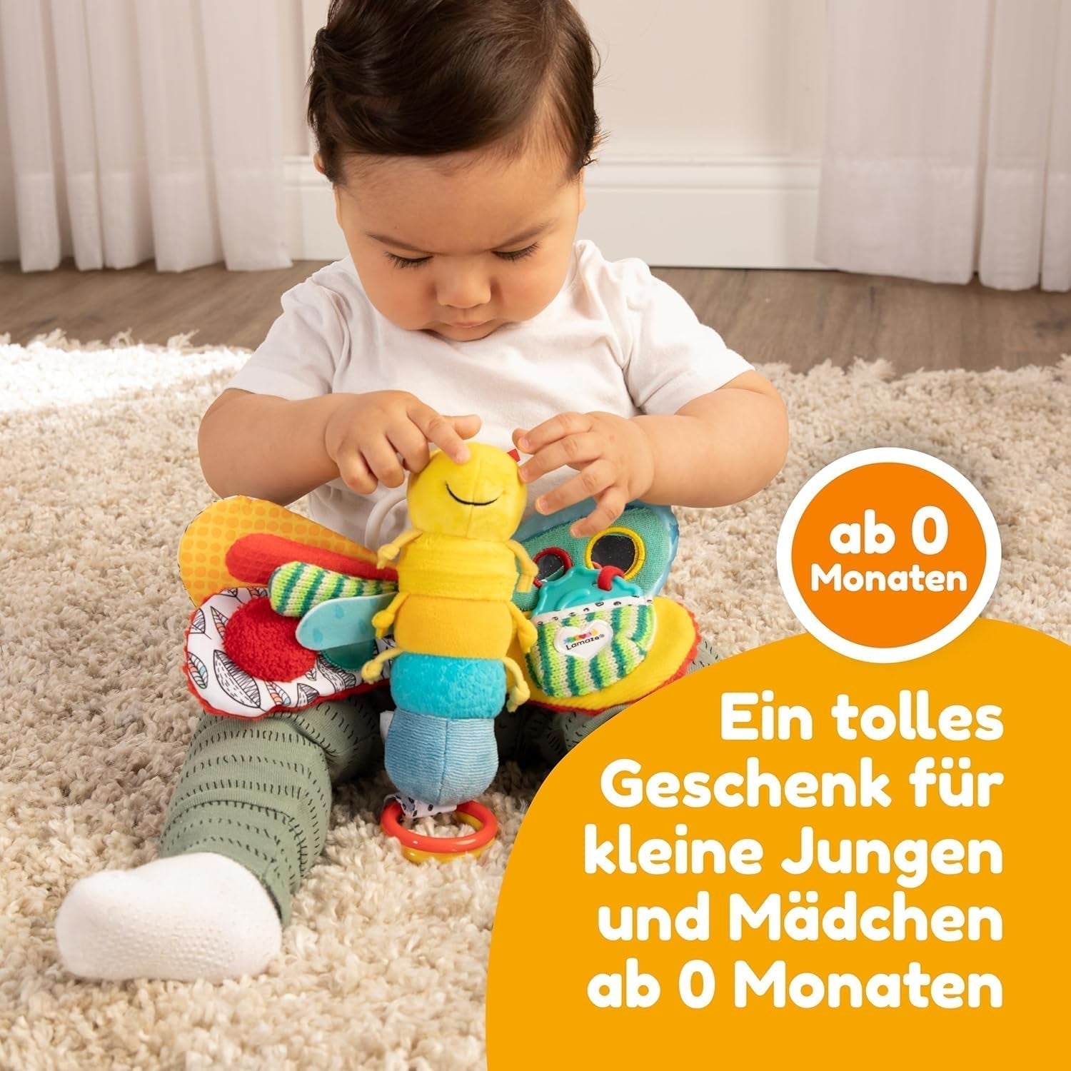 Lamaze Babyspielzeug „Freddie das Glühwürmchen“ Clip & Go, hochwertiges Spielzeug für Kleinkinder, Griffanhänger zur Stärkung der Eltern-Kind-Beziehung, ab 0 Monaten, mehrere Farben Bebe Toys Naty Shop