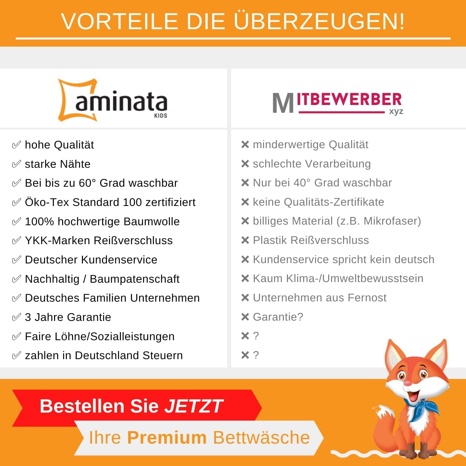 Aminata Kids Bettwäsche für Kinder, Baumwolle Bettwäsche - Kinder Naty Shop
