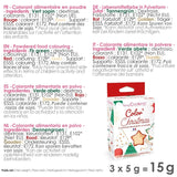 Scrapcooking – Set mit 3 pulverisierten Weihnachts-Lebensmittelfarben – Rot, Grün, Gold – Essbare Lebensmittelfarben zum Backen, Kuchen, Kekse, Gebäck, Teig, Fondant – Weihnachtsdekorationen – 4018