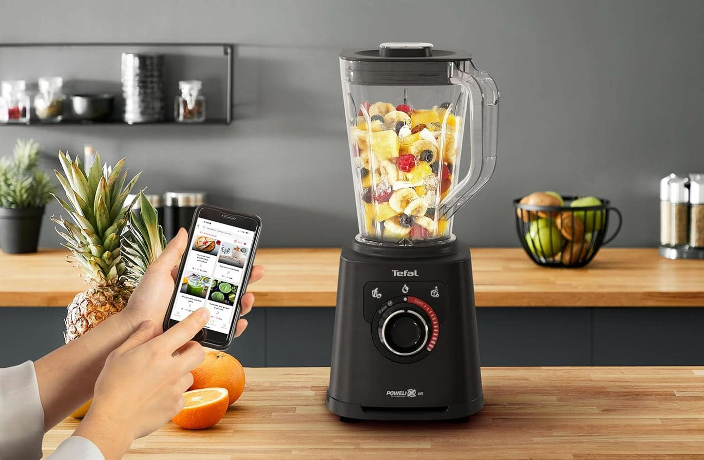 Tefal Perfectmix+ Standmixer, 3 Automatikprogramme, Powelix-Klingentechnologie, Luftkühlsystem, 2 L Fassungsvermögen, Tritan-Behälter, Inkl. Spatel, Schwarz, BL88A831 Küche Naty Shop