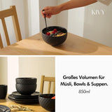 KIVY Müslischalen-Set – 6 x 850 ml – große Suppen- und Breischalen – Suppenschüssel – Schüssel – Müslischalen – Suppenschüsseln – Schüssel-Set – Keramik-Müslischale (cremeweiß, Schalen)