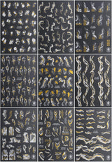 9 Blatt Nagelsticker Französische Spitzenmarmor Nagelaufkleber Selbstklebend Weißes Gold Nail Art Sticker Dekoration Nageldesign Zubehör