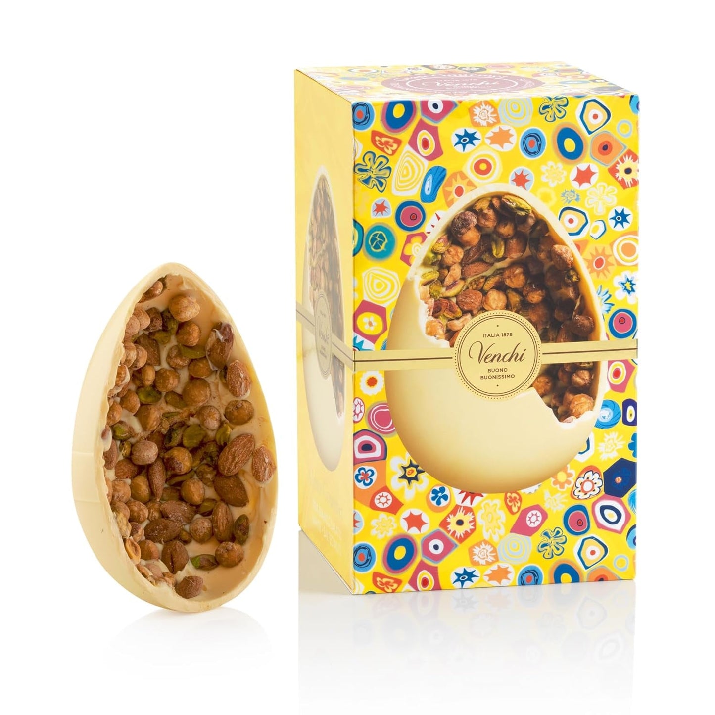 Venchi - Schokoladenei, Pistaziengeschmack, mit ganzen Pistazien, mit Überraschung, glutenfrei, 500g, Osterkollektion, Geschenkidee