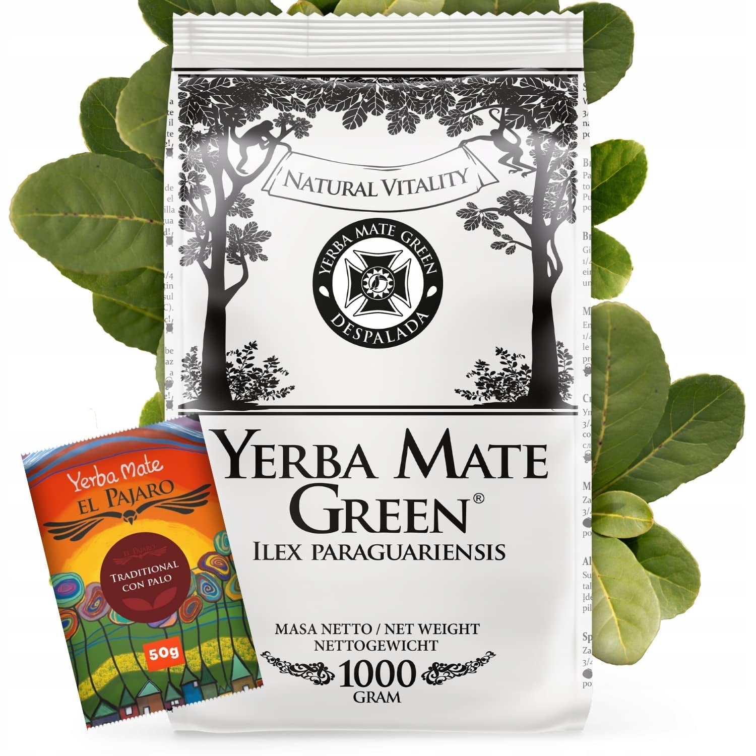 Yerba Brazil Despalada 1 kg ● Luftgetrockneter Mate-Tee aus Mate-Blättern ● Natürlicher paraguayischer Mate 50 g ● Natürlicher Mate-Tee-Geschmack ● Yerba-Mate-Tee ohne Zusatzstoffe ● Mate-Tee in großen Mengen