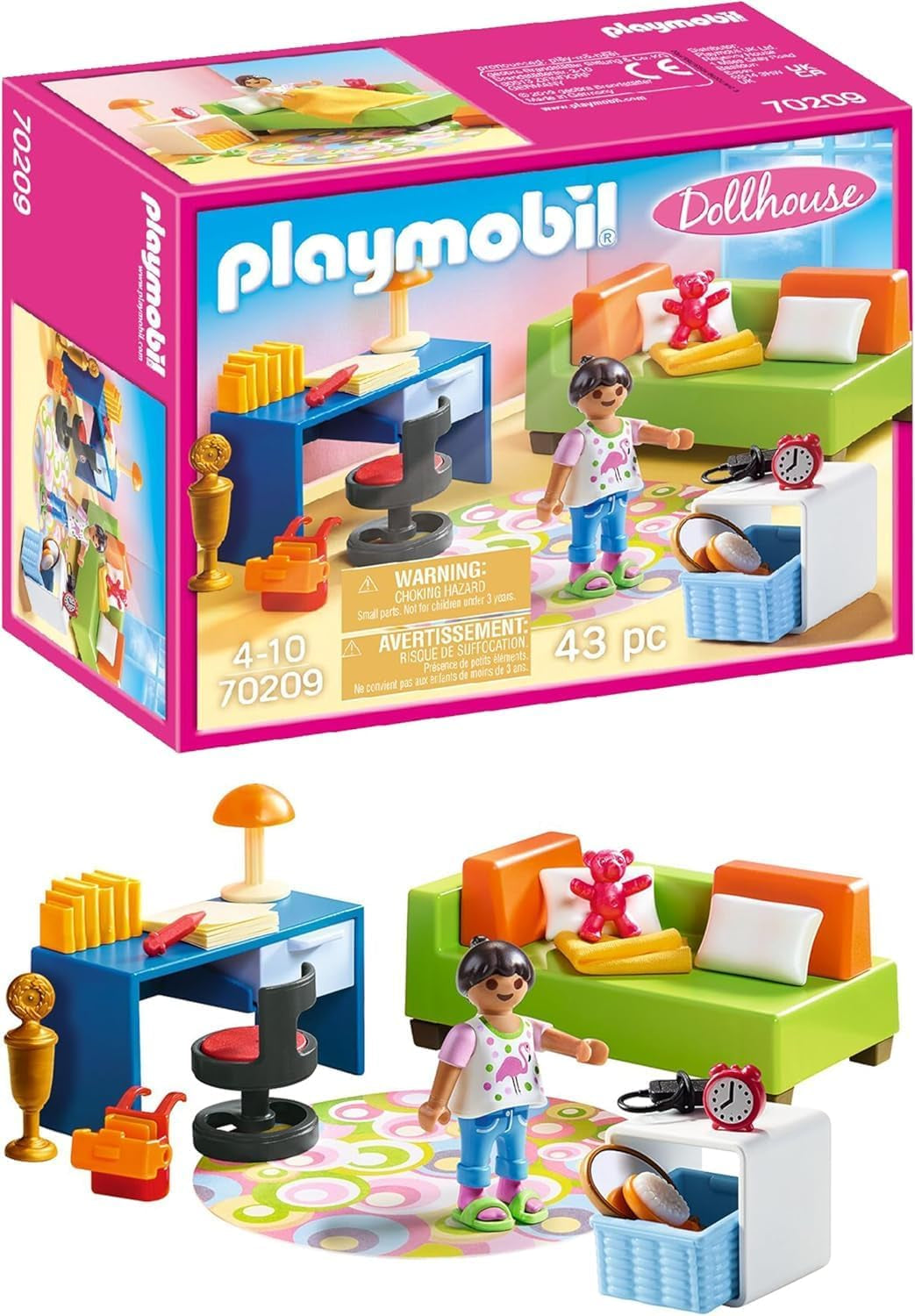 PLAYMOBIL Puppenhaus 70209 Jugendzimmer mit Mädchenfigur und Zubehör, ab 4 Jahren
