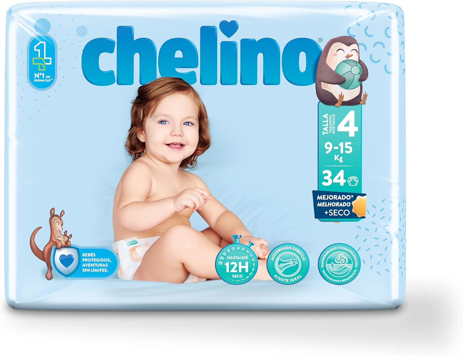 Fashion & Love Babywindeln Größe 4 (9-15 kg), 34 Stück