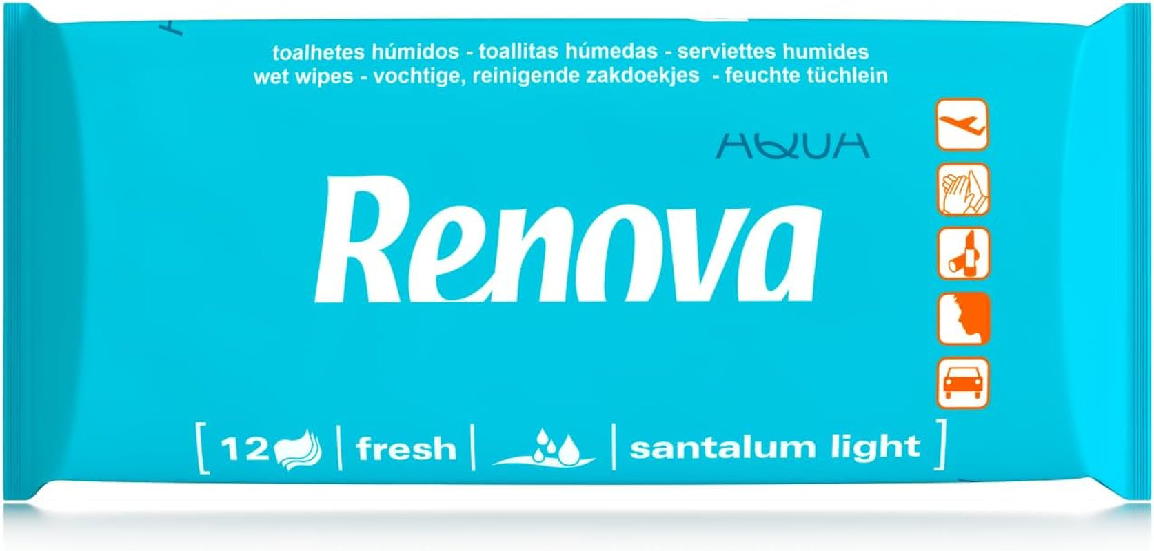 Renova Feuchttücher – 12 feuchte und duftende Tücher