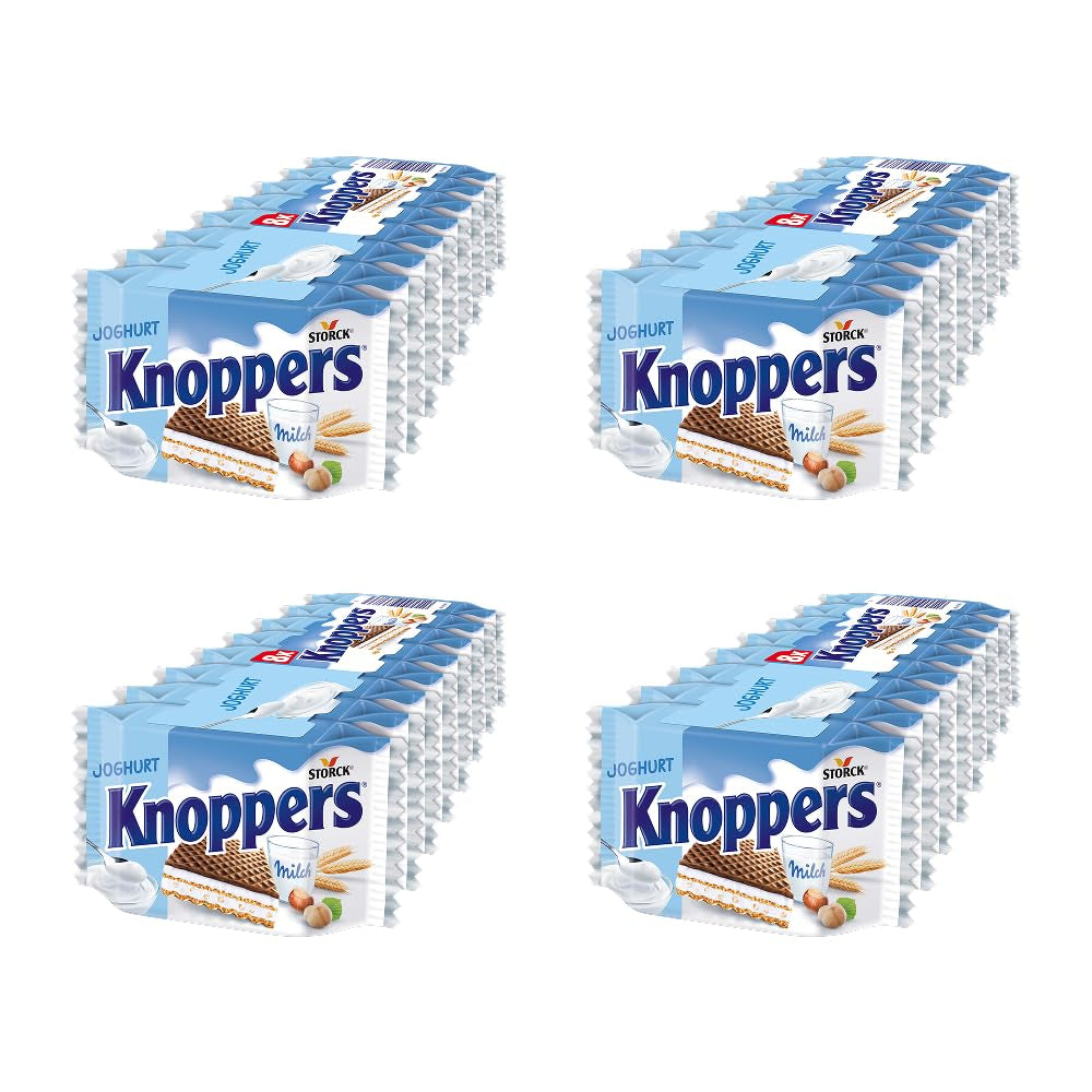 Joghurt – 4 x 200 g – Waffelscheiben gefüllt mit Joghurt und Nougatcreme, Haselnüssen und Kakao