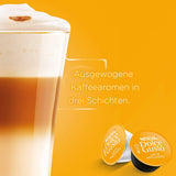 NESCAFÉ Dolce Gusto Latte Macchiato, 48 Kaffeekapseln, Aromatischer Espresso, 3-Schichten - Köstlichkeit aus feinem Milchschaum, Aromaversiegelte Kapseln, 6er Pack (3x16 Kapseln)