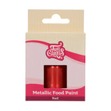 Funcakes rote Metallic-Lebensmittelfarbe: Erzeugen Sie metallische Effekte auf Fondant, Marzipan, Zuckerguss und Keksen. 100 % essbare Lebensmittelfarbe, Halal, geeignet für Vegetarier und Veganer, 30 ml