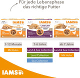 IAMS Delights Sea Collection Katzenfutter Nass - Multipack mit Fischsorten (Lachs, Thunfisch, Makrele, Seefisch) in Sauce, Nassfutter für Katzen ab 1 Jahr, 12 x 85g