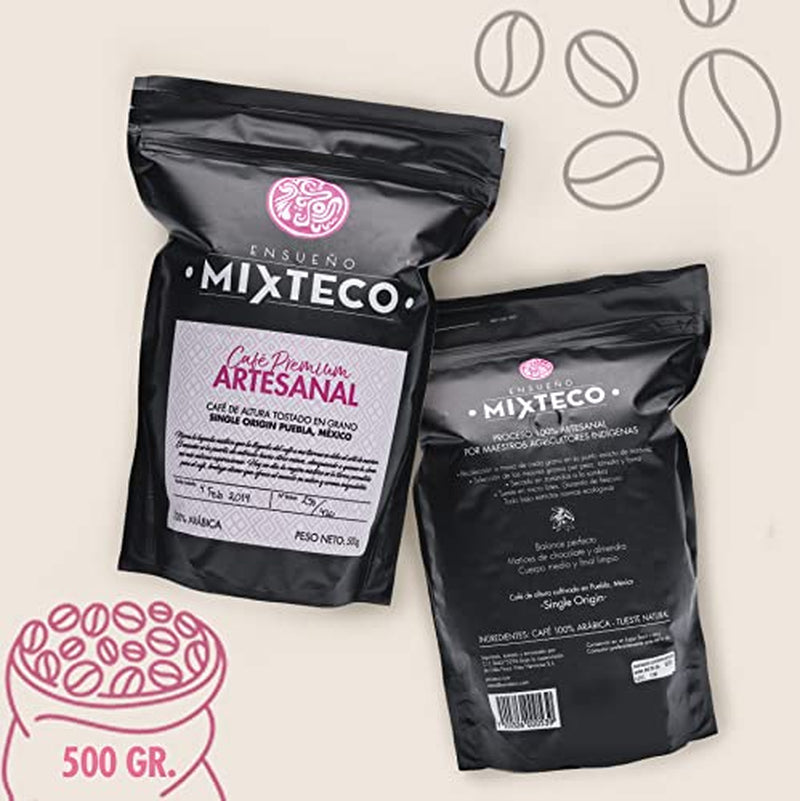 Geröstete Arabica-Kaffeebohnen | 500 g mit einem Hauch von Kakao und Mandeln | Von einer traditionellen Kaffeerösterei | Zarter Geschmack