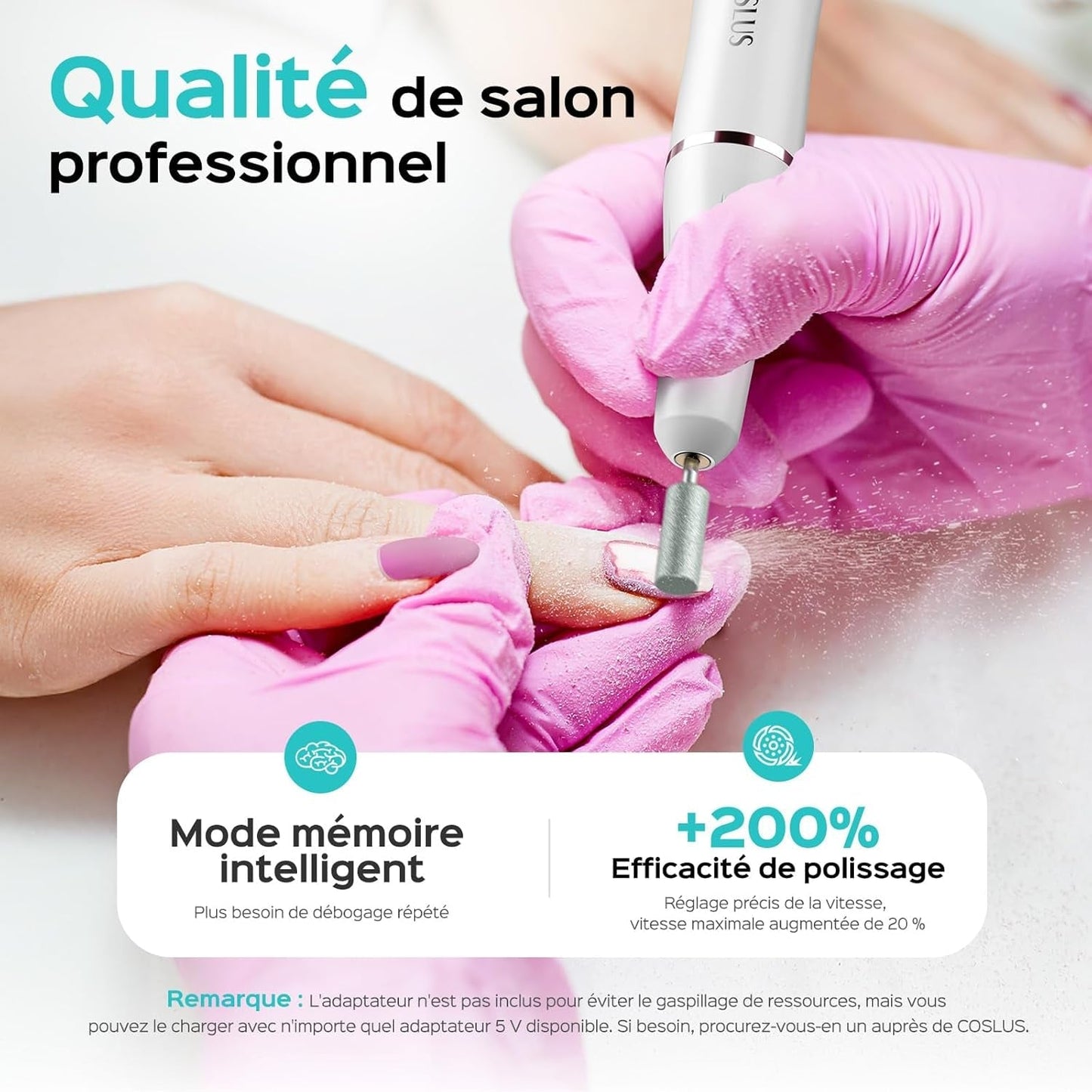 COSLUS Nagelfräser Kabellos Tragbar Für Gelnägel: Elektrische Nagelfeile Stufenlos Geschwindigkeitsregelung Für Maniküre Pedicüre Und Acrylnägel Plastik Nail Drill Für Anfänger & Nagelstudio Zuhause