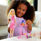 Barbie-Wissenschaftler-Puppe und Zubehör mit modischer blonder Puppe, Labortisch, Mikroskop, Farbwechsel-Kassierer und Petrischale, JCR70 Naty Shop Dolls