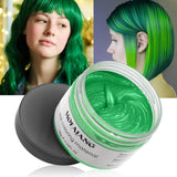 Temporäre Haarfarbe, Styling-Haarton für Männer und Frauen, natürliche Haarpomade, Haarfärbewachs für Party, Cosplay und Halloween, 4,23 oz (Silbergrau), Naty Shop Haarfarbe 6 Grün