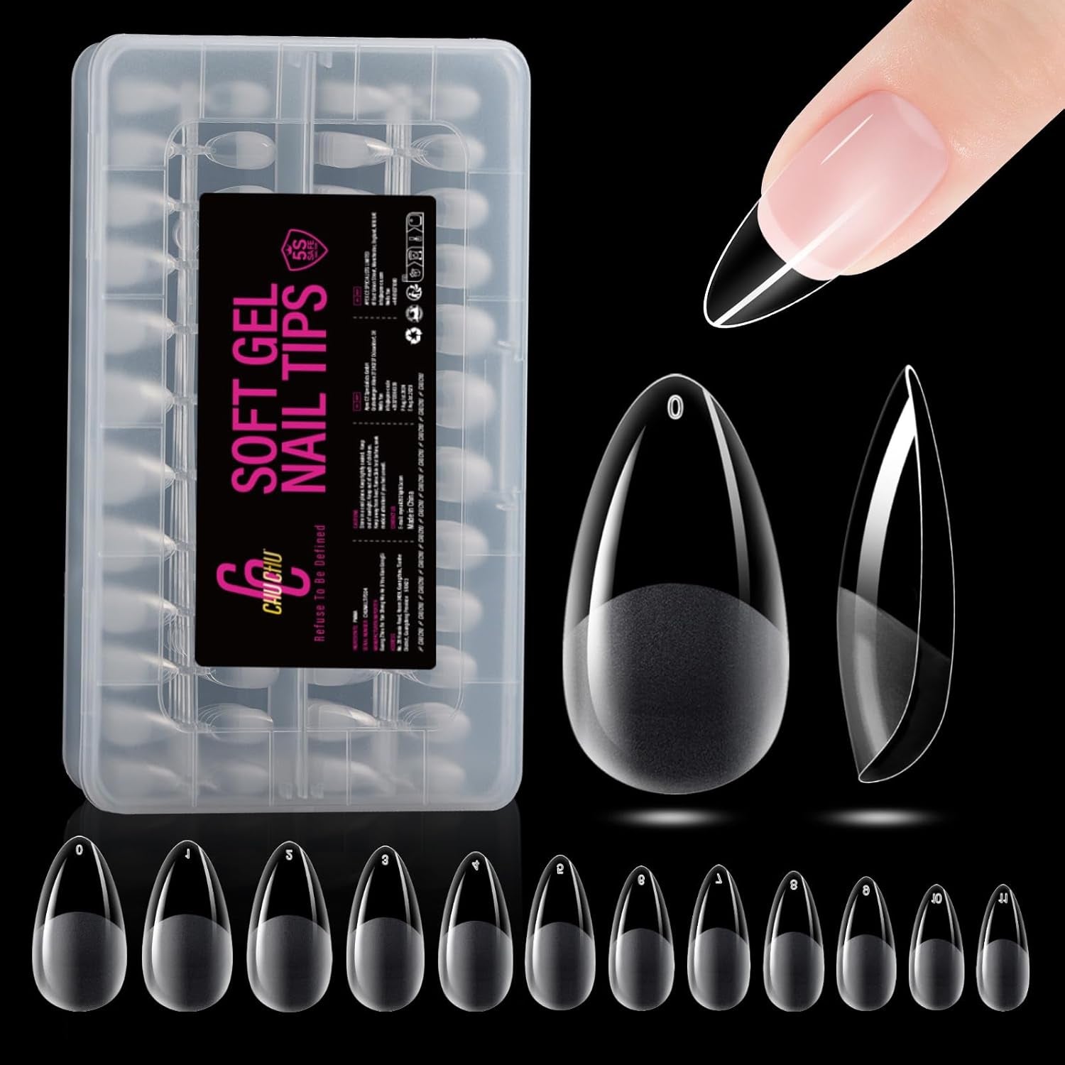504 Stück Ballerina Medium Gel-Nageltypen: Gel-Nagelspitzen, PMMA-Kunstnägel, Nagelverlängerungen, künstliche Nägel, 12 Größen