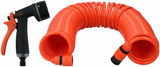 BLACK+DECKER Spiralschlauch 15 m – Gartenschlauch inklusive Gartenspritze und 1/2-Zoll-Anschlüssen – Kunststoff – Orange/Schwarz