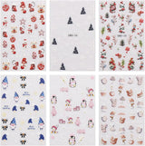 JMEOWIO Nagelsticker Weihnachten 6 Blatt Nail Art Sticker Selbstklebend Nagelaufkleber Schneeflocke Winterurlaub Niedliche Dekoration Nageldesign Zubehör