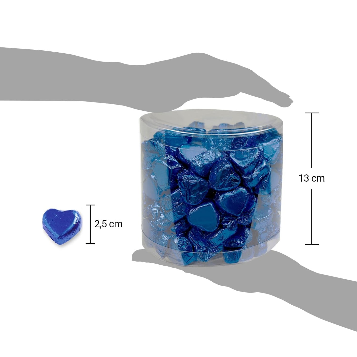 Günthart 150 blaue Schokoladenherzen mit Nougatfüllung | Pinguine mit Nougatcreme | Blaue Schokoladenpinguinherzen | Wettbewerb | Blaue Schokoladenherzen | Pinguin (1,2 kg)