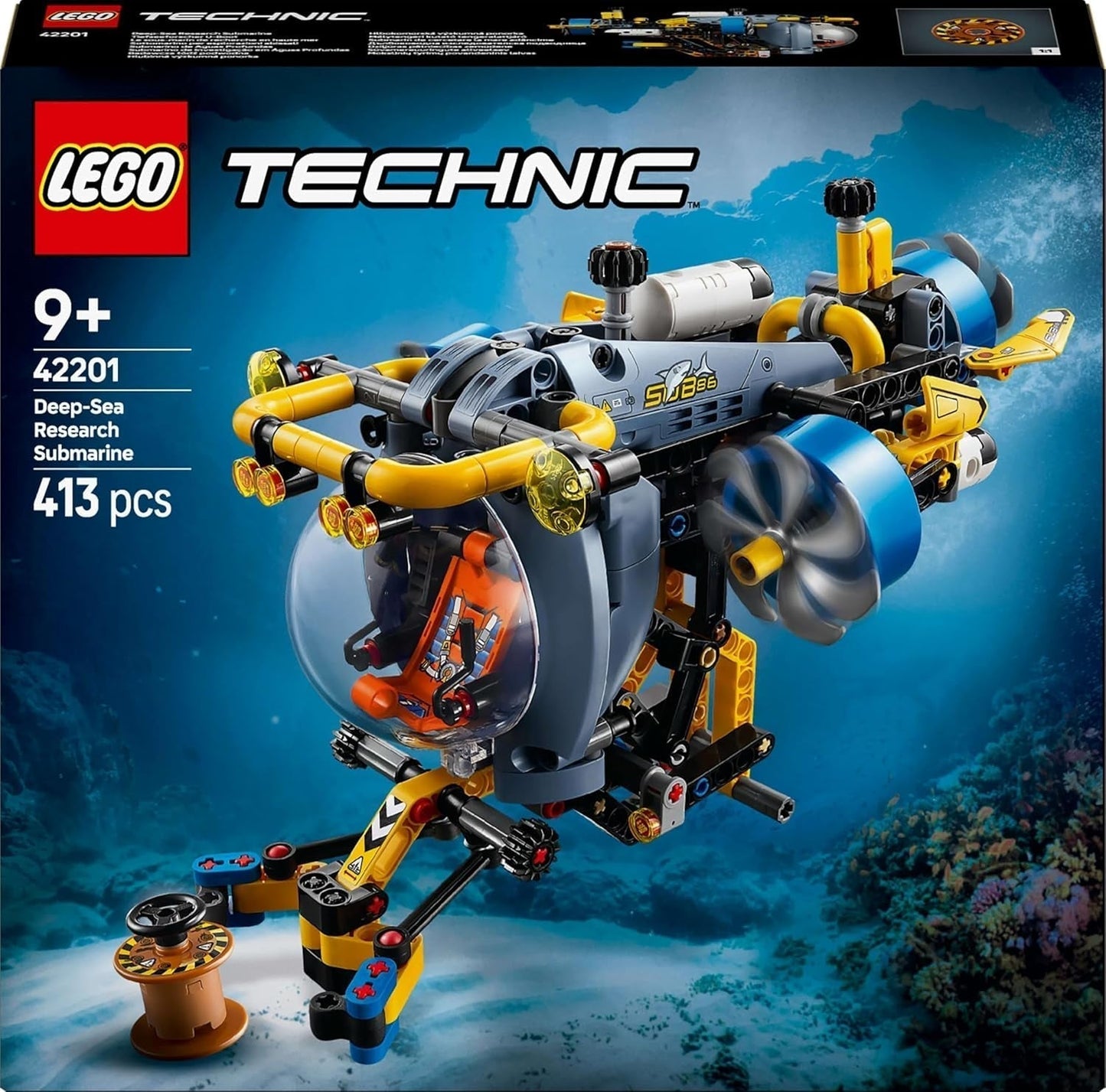 LEGO Technic Deep Sea Explorer U-Boot, Bauspielzeug für Kinder ab 9 Jahren, Jungen und Mädchen, kreative Geburtstagsgeschenkideen, baubares Fahrzeug mit rotierenden Propellern, 42201 Bausets. Besuchen Sie den LEGO-Store