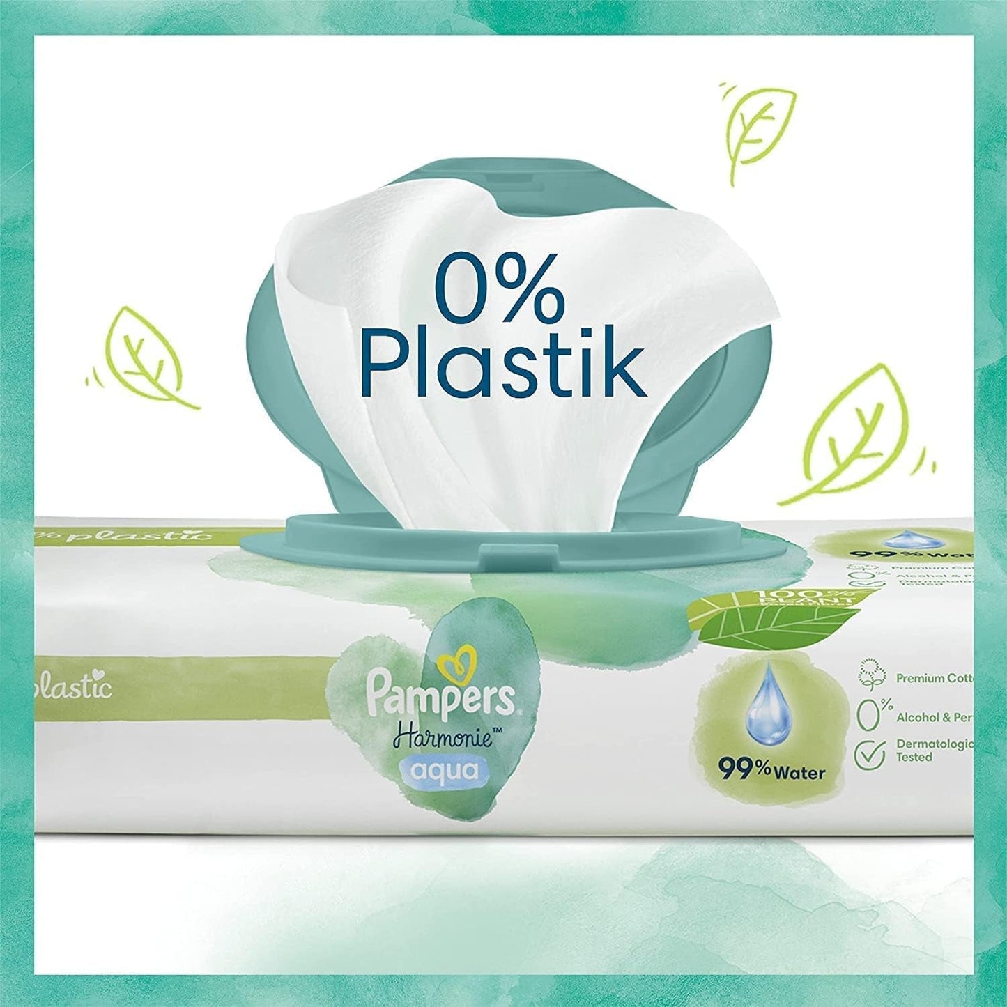Harmonie Aqua Babywindelset Größe 1 (2–5 kg, 180 Stück), Größe 2 (4–8 kg, 240 Stück), Halbmondbox und Aqua Babytücher, 720 Tücher (15 x 48), Baby-Starterset