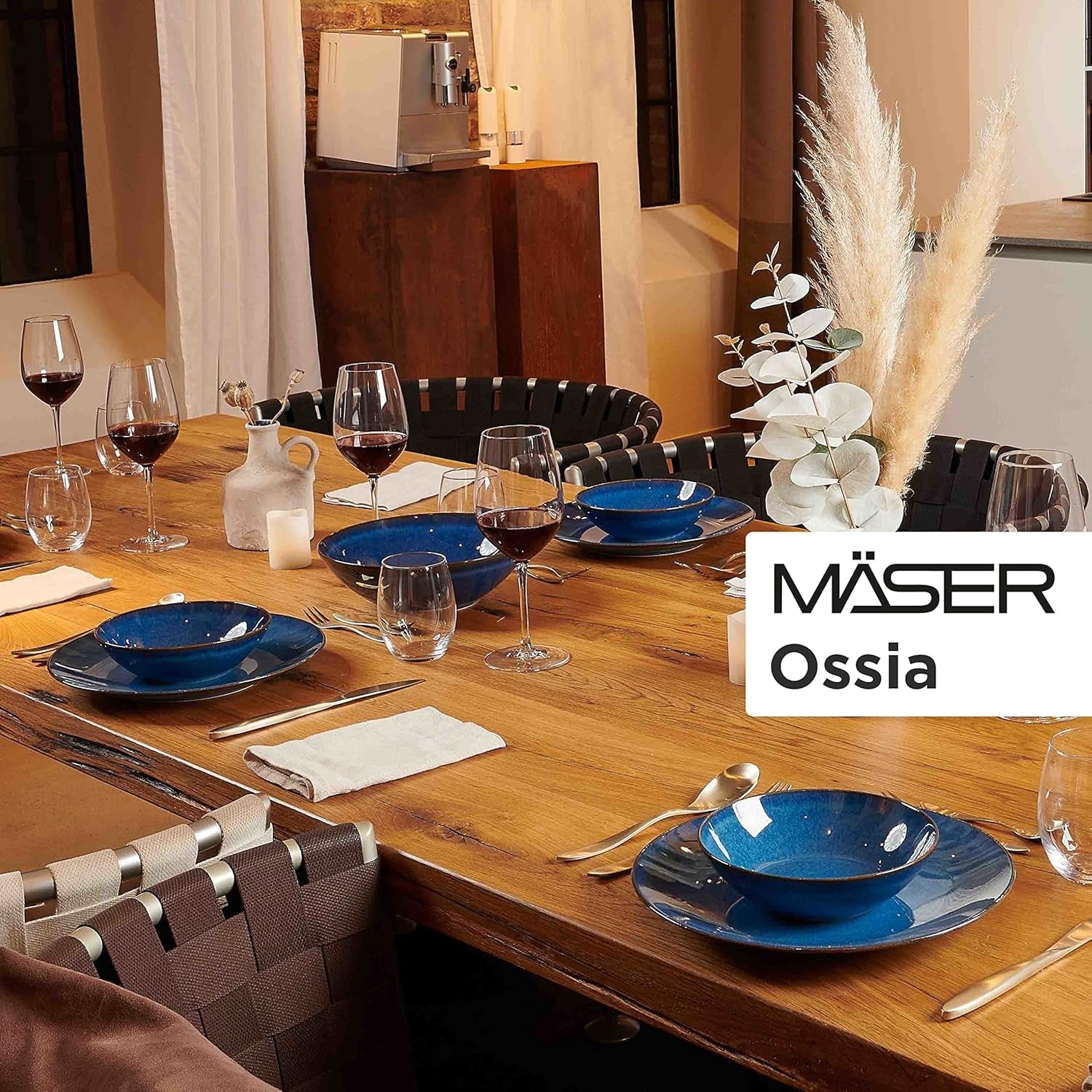 MÄSER Frühstücksset, OSSIA Keramik, Königsblau, Blau