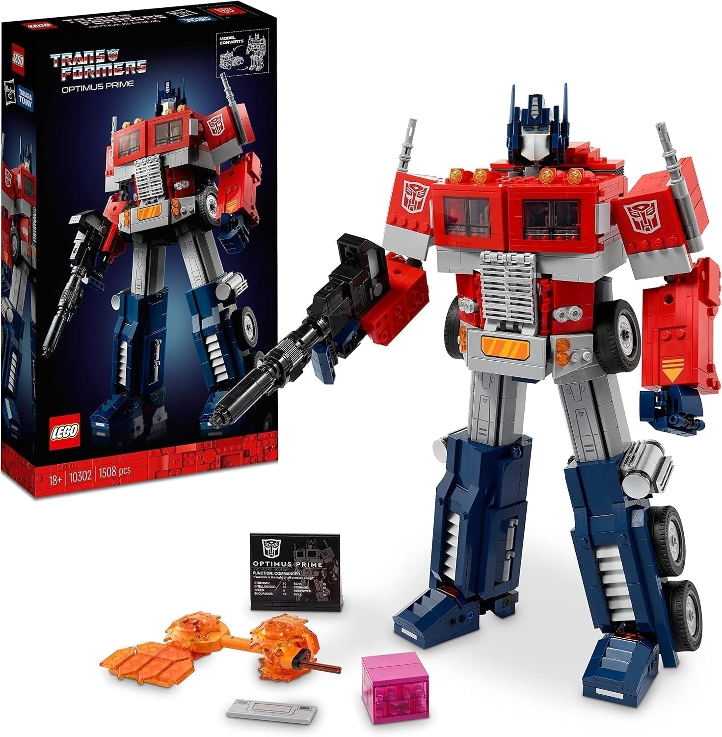 LEGO 10302 Icons Optimus Prime Set, 2-in-1-Roboterfigur und LKW-Modell, Transformers-Spielzeugmodellbausatz für Erwachsene, Geburtstags- oder Weihnachtsgeschenk für Männer, Frauen, Sie und Ihn. Bausets Besuchen Sie den LEGO-Store Einzelbett
