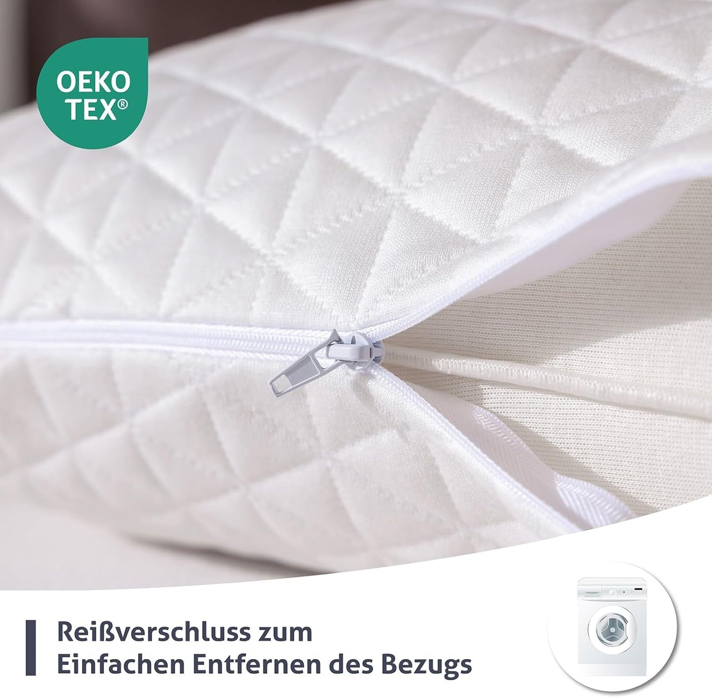 EGO HOME Memory-Schaum-Kissen 40 x 80 cm mit geschreddertem Memory-Schaum – Atmungsaktives, ergonomisches Nackenstützkissen für Seiten-, Rücken- oder Bauchschläfer – Öko-Tex-zertifiziert – Bezug waschbar