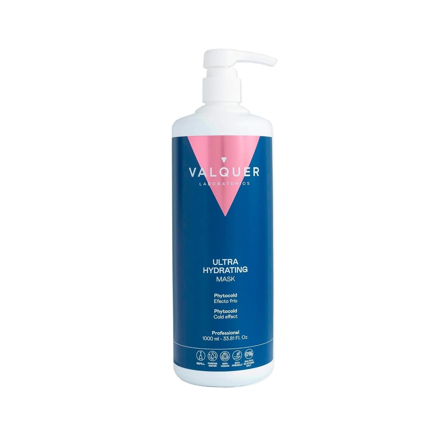 Valquer Profesional Ice Hair Mask – Ultra-feuchtigkeitsspendende Haarmaske ohne Sulfate, Salze und Silikone Naty Shop Haarmaske 1 Liter (1 Packung)