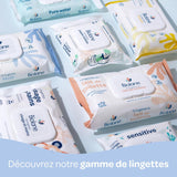 BIOLANE – Baby-Feuchttücher für Gesicht und Hände – 6er-Pack – 384 Tücher (6 x 64 cm) – reinigt und schützt – Toilettenartikel – hypoallergen – für empfindliche Haut – 97 % natürliche Inhaltsstoffe – hergestellt