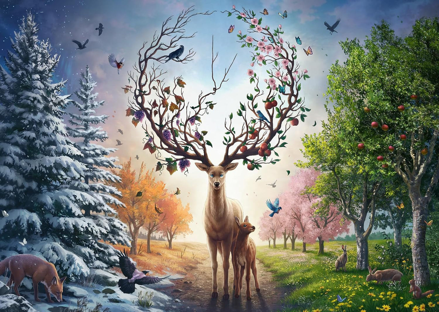 Ravensburger Puzzle 12001088 – Der magische Hirsch und die vier Jahreszeiten – 1000-teiliges Puzzle für Erwachsene ab 14 Jahren. Puzzle Naty Shop Standardtitel