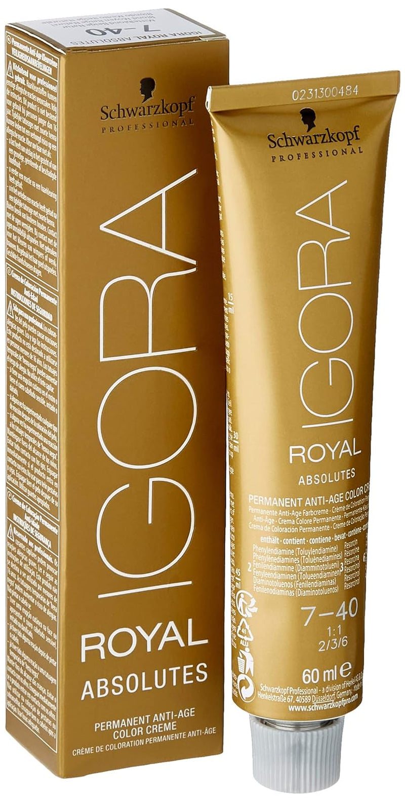 Igora Royal Absolute Age Blend Haarfarbe, 7-560 Mittelgoldenes Schokoladenblond, 60 ml Naty Shop Haarfarbe 7-40 Mittelblond Naturbeige 1 g (1 Packung)