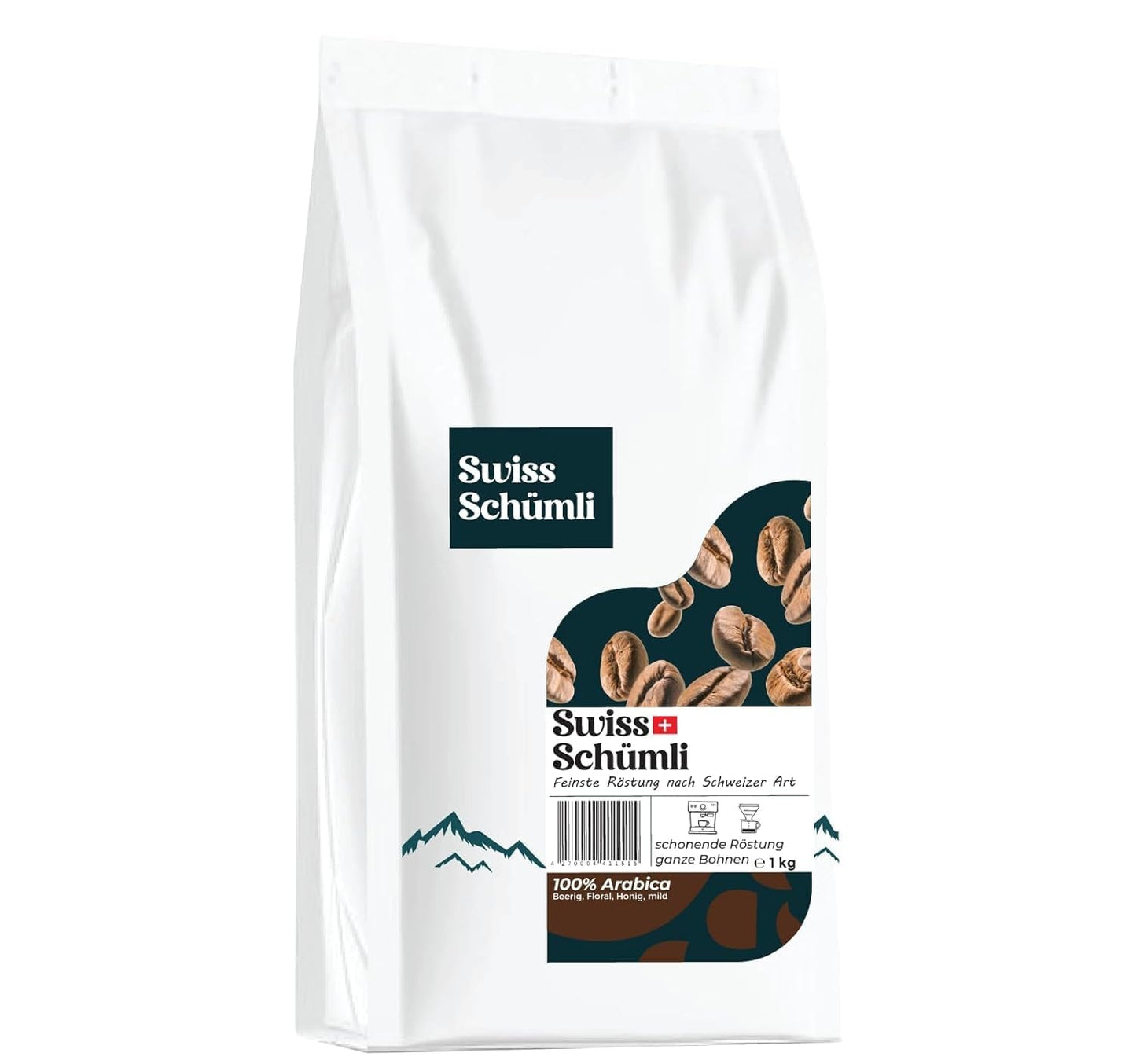 Aus über 175 Jahren Erfahrung: Schwiizer Schüümli Schweizer Schümli Kaffeebohnen 1kg – Leichte Röstung für einen feinen Schümli Kaffee, perfekte Crema, Intensität 2/5, Säure 1/5 – für echten Kaffeegenuss