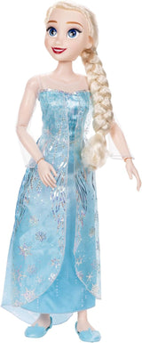 Disney Frozen Playdate Elsa Riesenpuppe 80 cm von Jakks Pacific Voll bewegliche Puppe mit 11 Gelenkpunkten, inklusive Haarbürste und Zubehör