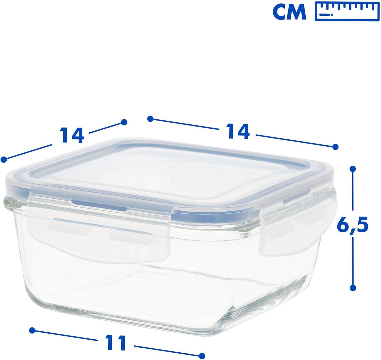 Max Home 8er-Pack luftdichte Glasbehälter, Mikrowellen-Lunchbox aus Glas, wiederverschließbare Lebensmittelbehälter, 550 ml, transparente Deckel, Lebensmittelbehälter (16538), Aufbewahrungsboxen für Lebensmittel, Naty Shop