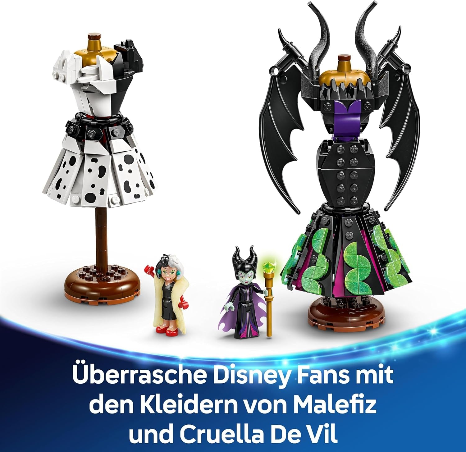 LEGO® Disney Villains The Dresses Of Maleficent And Cruella De Vil – Spielzeug für Jungen und Mädchen ab 9 Jahren – Inkl. 2 Minipuppen und 2 Tierfiguren – Geburtstagsgeschenk für Fans 43262 Bausets Besuchen Sie den LEGO-Store