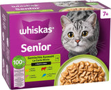 Whiskas Senior 7+ Nassfutter Gemischte Auswahl in Soße, 48 Beutel, 12x85g (4er Pack) – Hochwertiges Nassfutter für Katzen ab 7 Jahren
