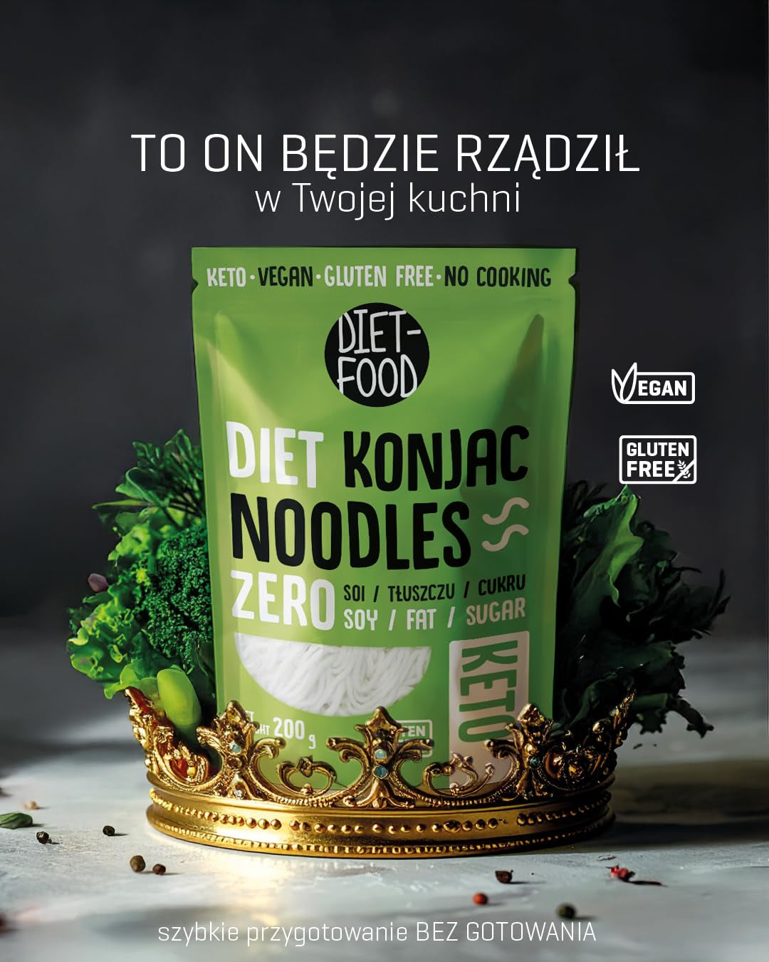 Diät-Shirataki-Nudeln | Low Carb Konjak-Nudeln | 200 Gramm vegane Mahlzeit, kalorienarm, fettfrei, sojafrei, glutenfrei, wasserlösliche Diätnudeln
