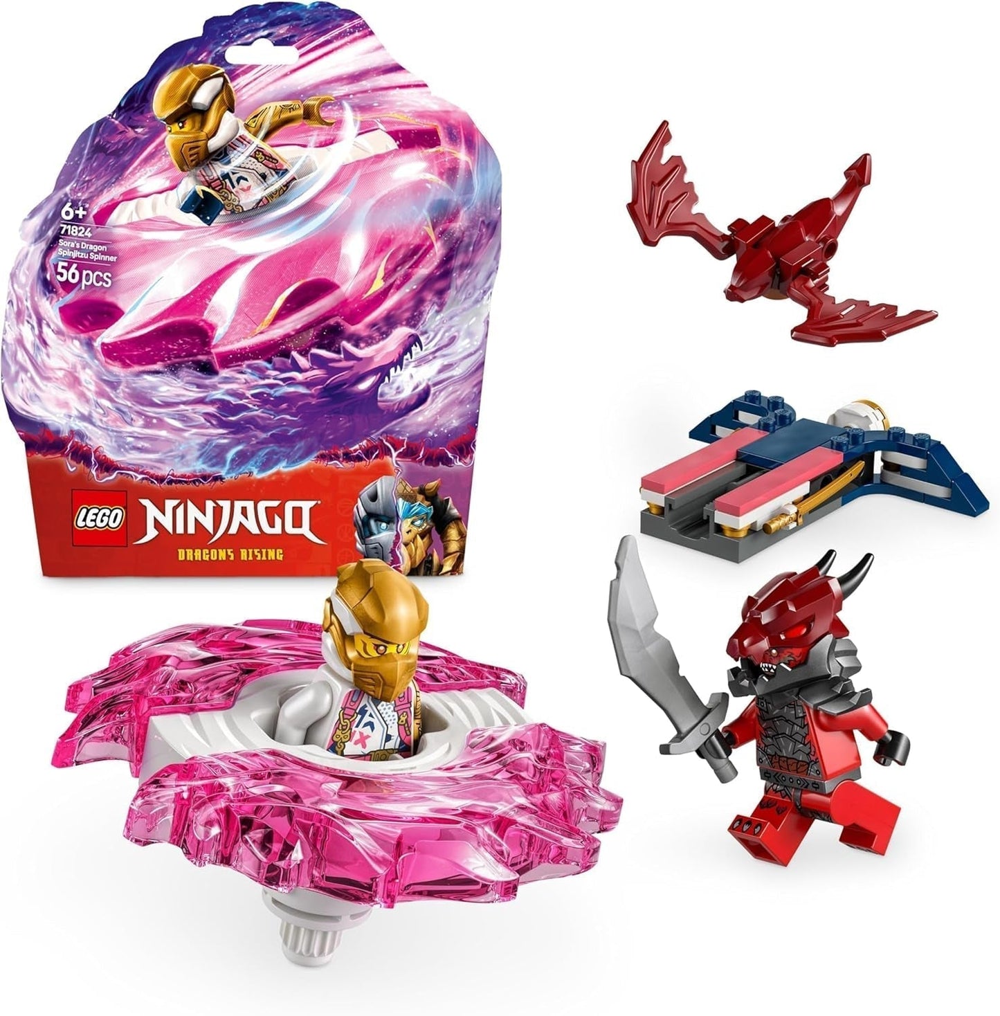 LEGO NINJAGO Soras Drache Spinjitzu Spinner – Action-Ninja-Spielzeug mit 2 Minifiguren – Kleines Spielset für Kinder – Geschenkidee für Jungen und Mädchen ab 6 Jahren 71824 Bausets Besuche den LEGO-Store Standardtitel