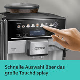 Siemens EQ.6 plus s300 Espressoautomat TE653501DE, für viele Kaffeespezialitäten, Milchaufschäumer, Keramikmahlwerk, Doppelkaffeefunktion, Antikalk, automatische Dampfreinigung, 1500 W, Silber