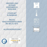 Genius Eazzzy Schaumstoffkissen 40X80 cm Höhe 10 cm – Nackenstützkissen mit 2 Härtegraden + kühlendem Gelschaum – Schlafkissen für Seiten-, Rücken- und Bauchschläfer gegen Nackenschmerzen, Polyester Naty Shop Standardkissen